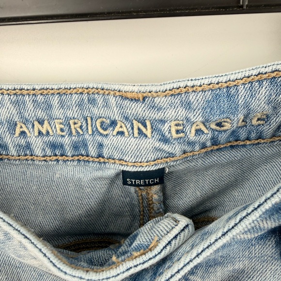 American Eagle Jeans Womens Super High Rise Baggy Wide Leg Light Wash Size 12 - Picture 4 of 9